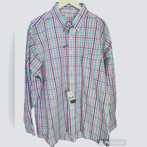 NWT Izod Men's Button Down Striped Shirt Size 18 34/35